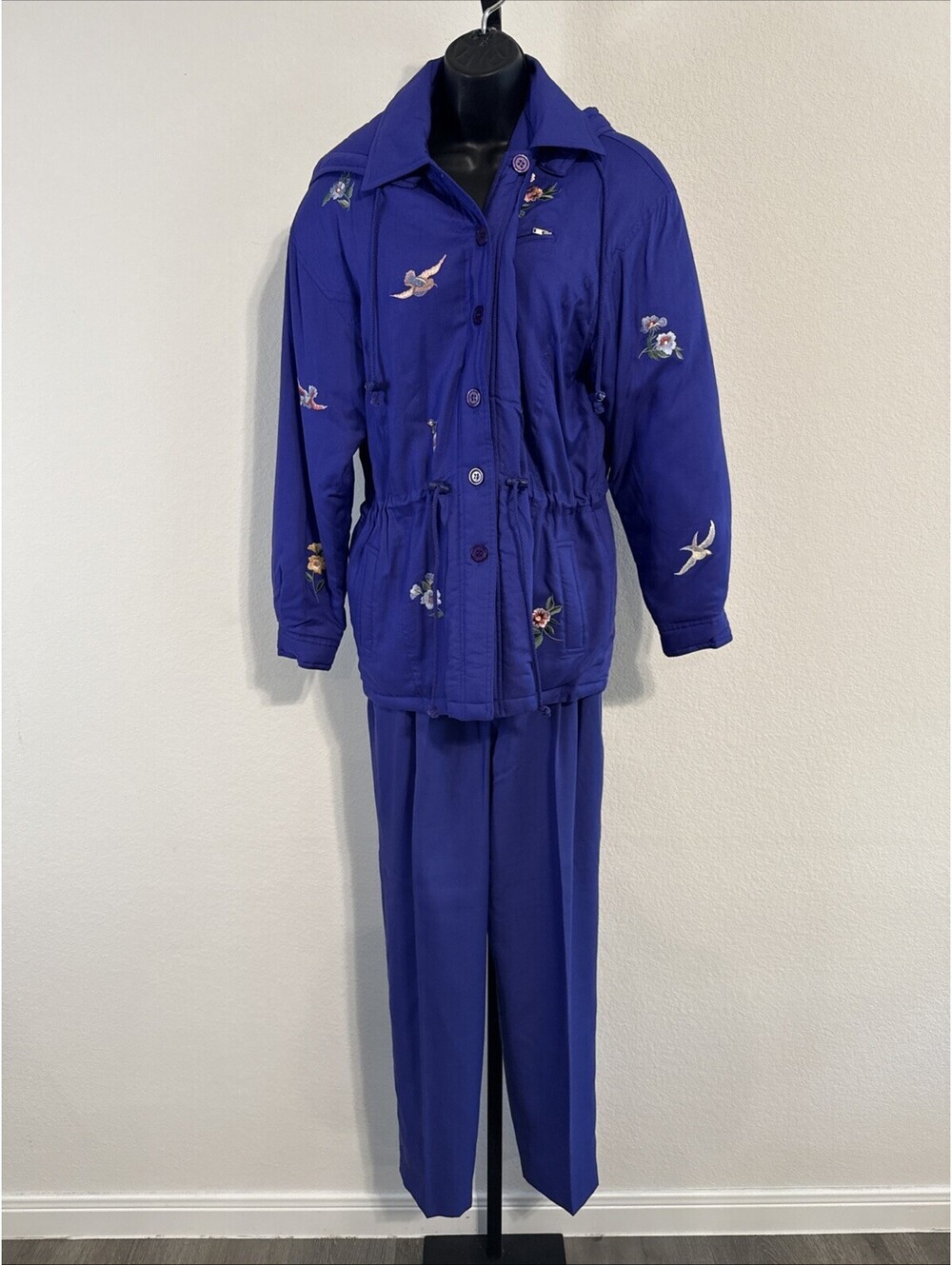 Vintage Together! Dead Stock Floral & Bird Embroidered Jacket & Pants MED/ US 8